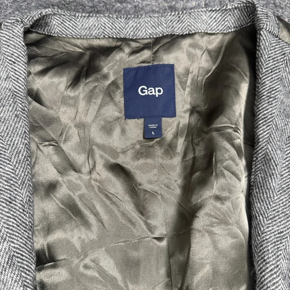 Gap Vest Women Large Brown Herringbone Double Breasted Wool Blend Y2K Waist Coat